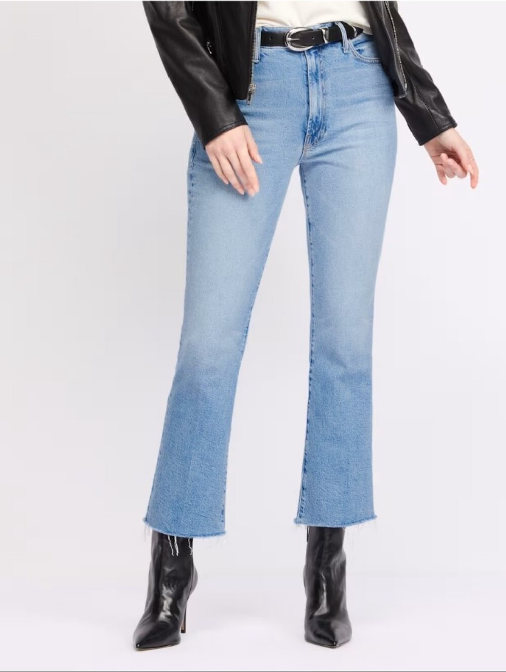 MOTHER The Hustler Ankle Fray Light Blue Jeans Size 29